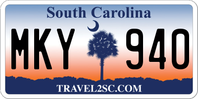SC license plate MKY940
