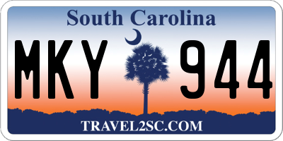 SC license plate MKY944