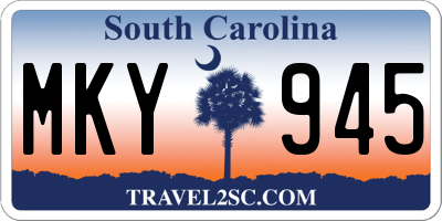 SC license plate MKY945