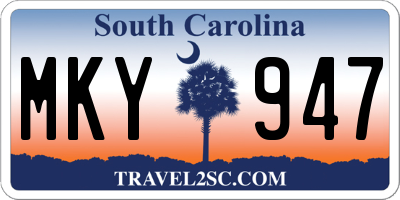 SC license plate MKY947