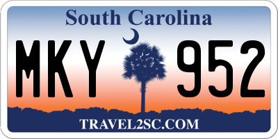 SC license plate MKY952