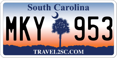 SC license plate MKY953