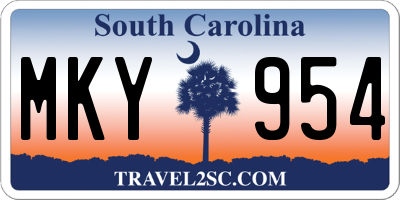 SC license plate MKY954