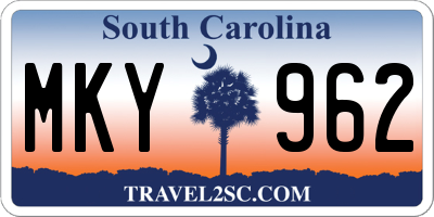 SC license plate MKY962