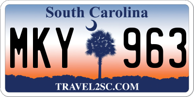 SC license plate MKY963