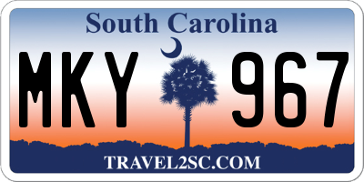 SC license plate MKY967