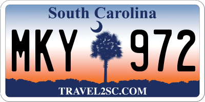 SC license plate MKY972