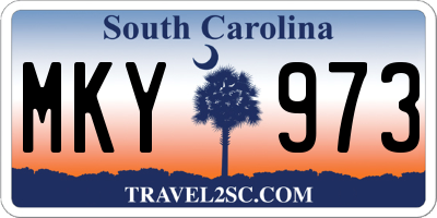 SC license plate MKY973
