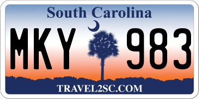 SC license plate MKY983