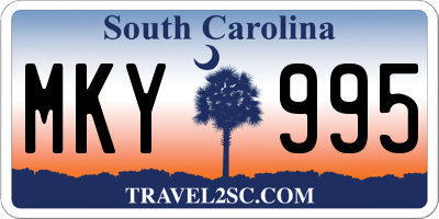 SC license plate MKY995
