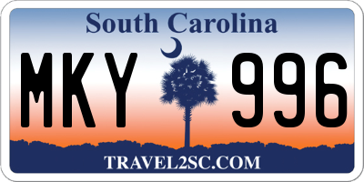 SC license plate MKY996
