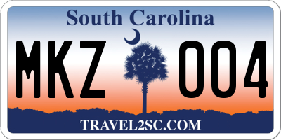 SC license plate MKZ004