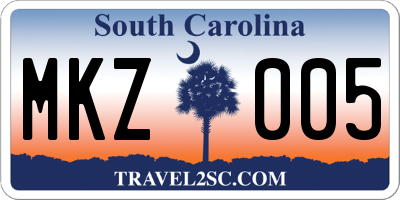 SC license plate MKZ005