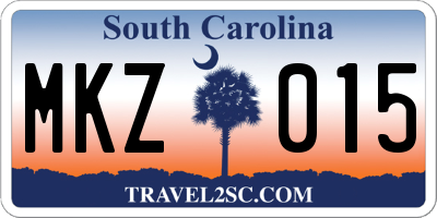 SC license plate MKZ015