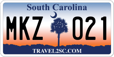 SC license plate MKZ021