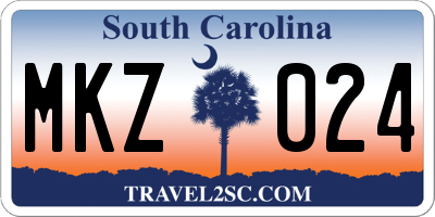 SC license plate MKZ024