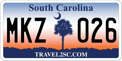 SC license plate MKZ026