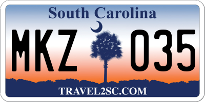 SC license plate MKZ035