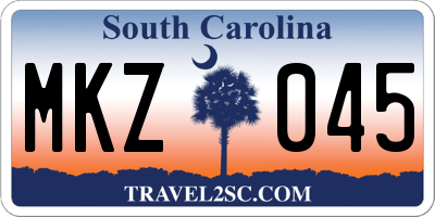 SC license plate MKZ045