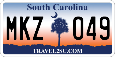 SC license plate MKZ049
