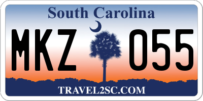 SC license plate MKZ055