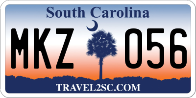 SC license plate MKZ056
