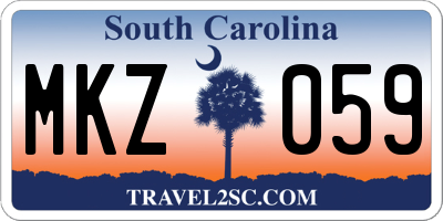 SC license plate MKZ059