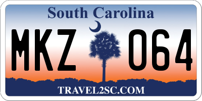 SC license plate MKZ064