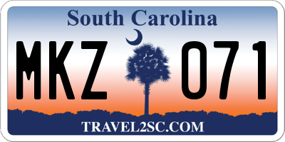 SC license plate MKZ071