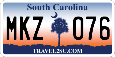 SC license plate MKZ076