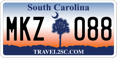 SC license plate MKZ088