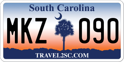 SC license plate MKZ090