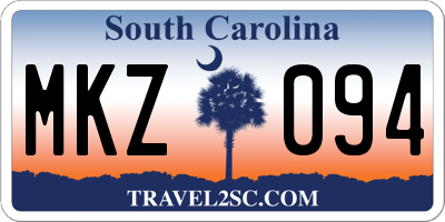 SC license plate MKZ094