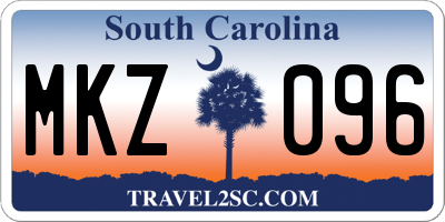 SC license plate MKZ096