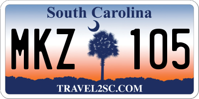 SC license plate MKZ105