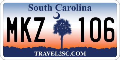SC license plate MKZ106