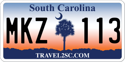 SC license plate MKZ113