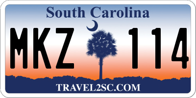 SC license plate MKZ114