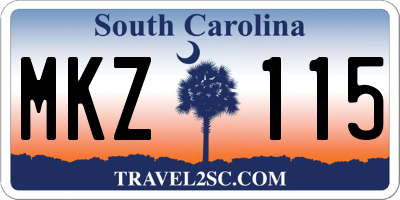 SC license plate MKZ115