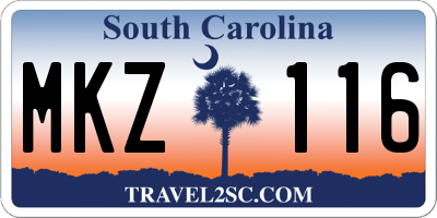 SC license plate MKZ116
