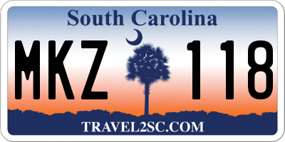 SC license plate MKZ118