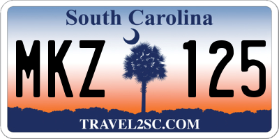 SC license plate MKZ125