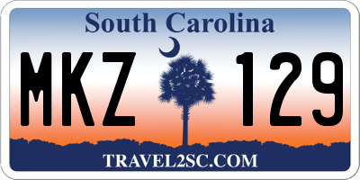 SC license plate MKZ129