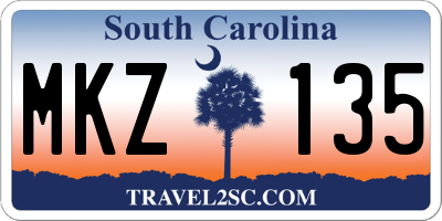 SC license plate MKZ135