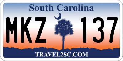 SC license plate MKZ137