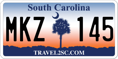 SC license plate MKZ145