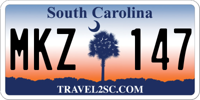 SC license plate MKZ147