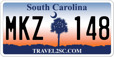 SC license plate MKZ148