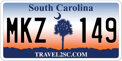 SC license plate MKZ149