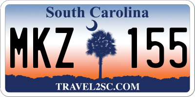 SC license plate MKZ155